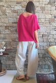 Conrad Box Cotton Knit Deep Raspberry